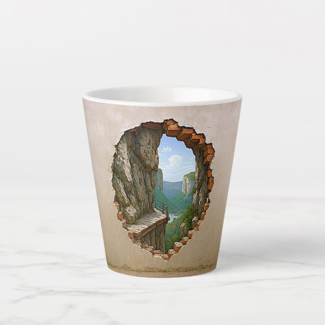 Surreal Mountain Window Latte Mug (Front)