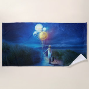 Surreal Moving to Her Future  Beach Towel