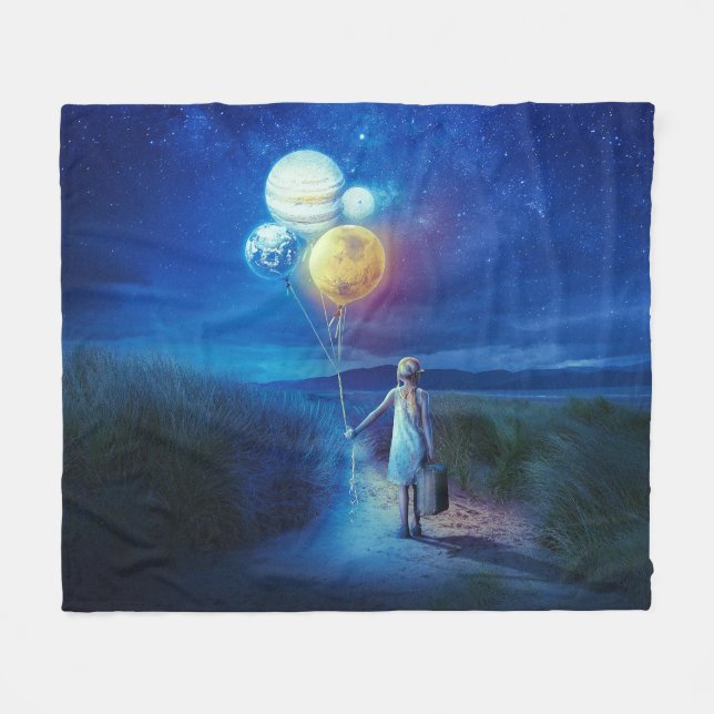 Surreal Moving to Her Future  Fleece Blanket (Front (Horizontal))