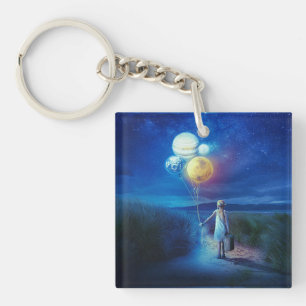 Surreal Moving to Her Future  Key Ring