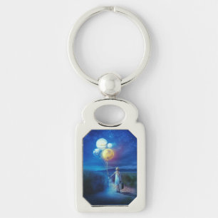 Surreal Moving to Her Future Key Ring