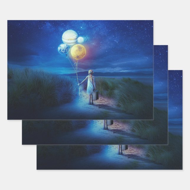 Surreal Moving to Her Future  Wrapping Paper Sheet (Set)