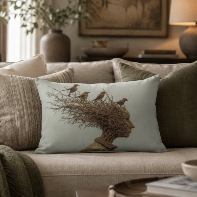 Surreal Nature Wicker Man Accent Pillow (Creator Uploaded)