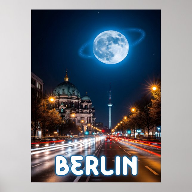 Surreal night view of berlin poster (Front)