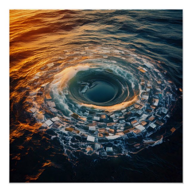 Surreal Ocean Maelstrom of Memories Poster (Front)