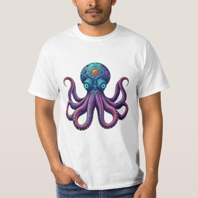 Surreal Octopus Logo | Multi-Eyed Cephalopod T-Shirt (Front)