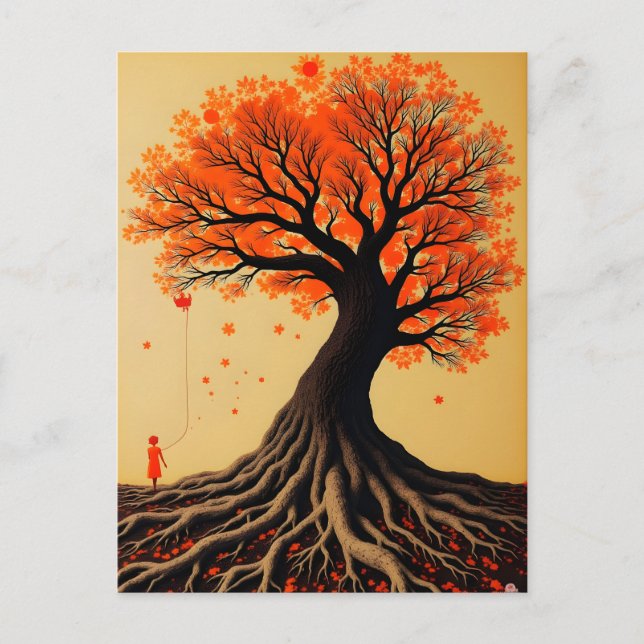 Surreal Orange Tree Postcard (Front)