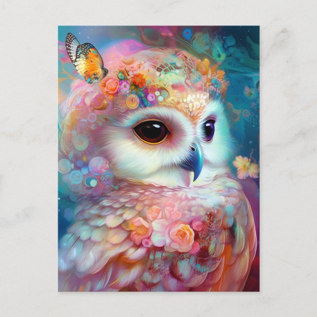 Surreal Owl Fantasy Art Postcard (Front)