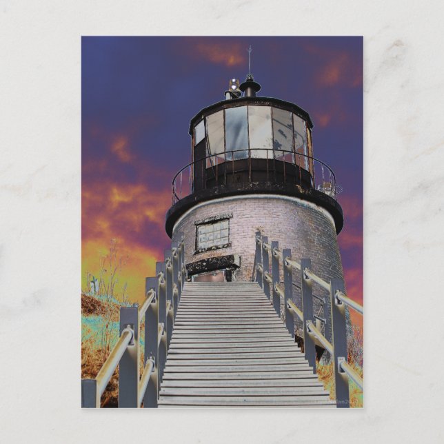 Surreal Owls Head Lighthouse Postcard (Front)