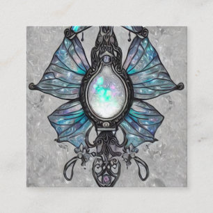 Surreal Painted Opal Wings Pendant Square Business Card