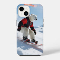 Surreal Polar Bear Snowboarding Winter Adventure
