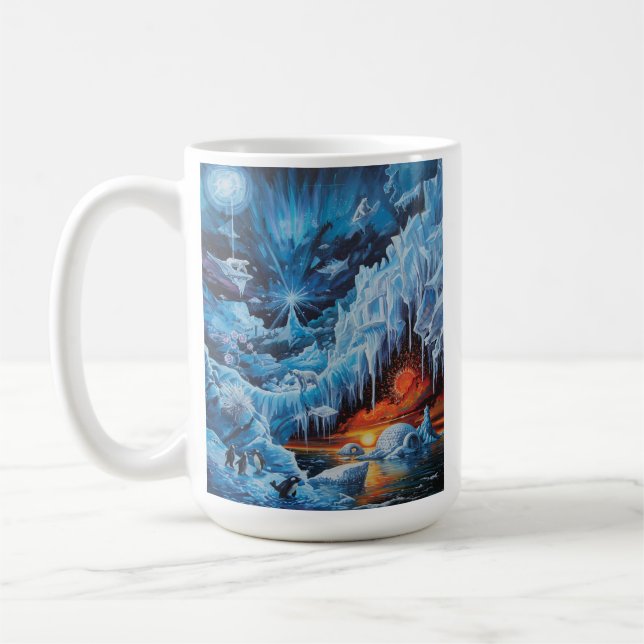 Surreal Polar Fantasy Aurora Borealis  Coffee Mug (Left)