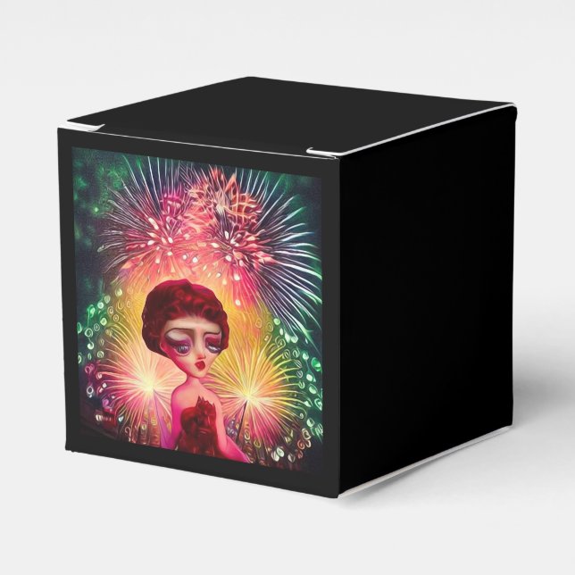 Surreal Pop New Years Fireworks Doll Favour Box (Front Side)