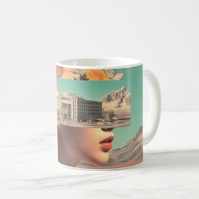 Surreal Portrait with Architectural Landscape Coffee Mug (Front Right)