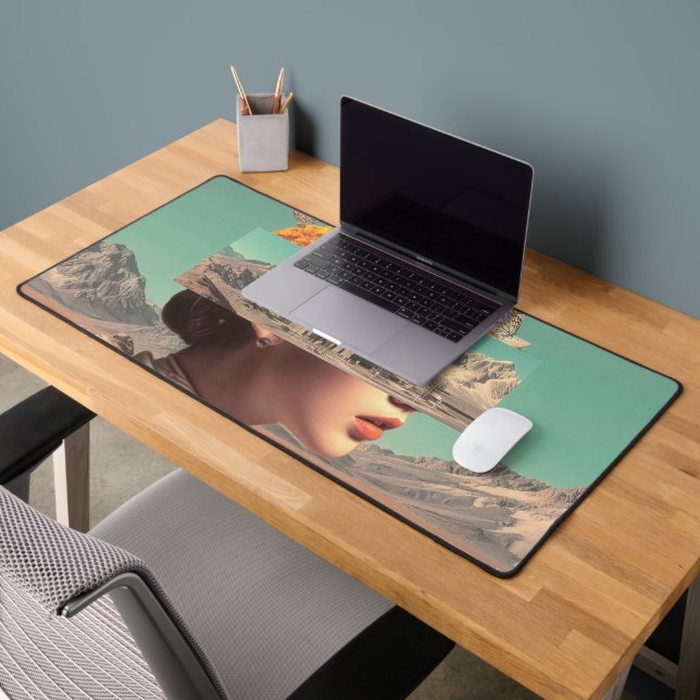 Surreal Portrait with Architectural Landscape Desk Mat (Office 2)