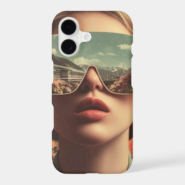 Surreal Portrait With Sunglasses Reflecting Flower (Back)