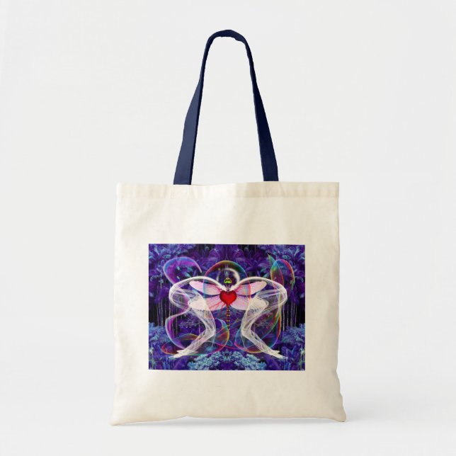 Surreal Psychedelic Dragon Fly Tote Bag (Front)