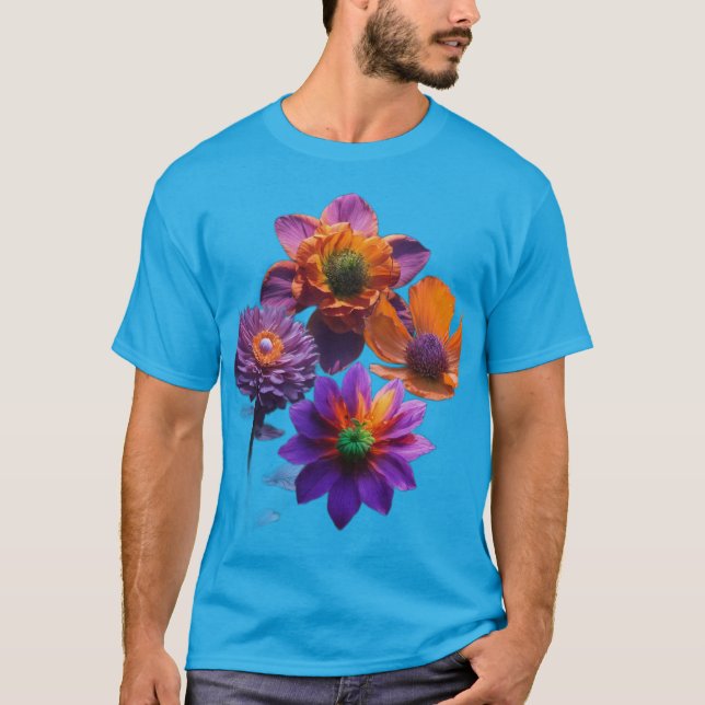 Surreal Purple Flower  T-Shirt (Front)