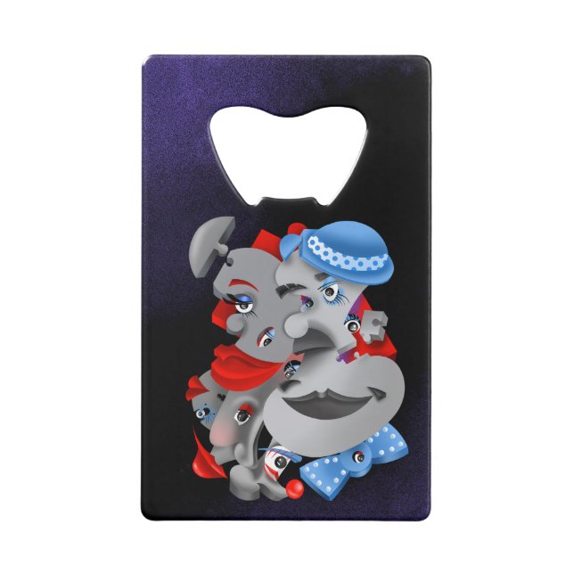 Surreal Puzzle Faces Bottle Opener (Front)