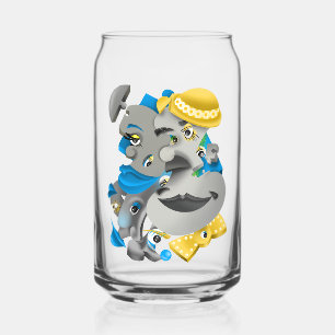 Surreal Puzzle Faces Can Glass
