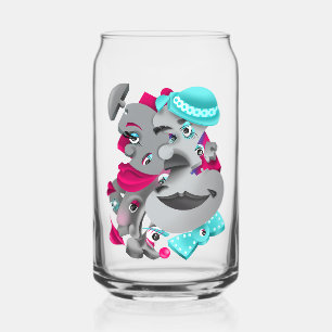 Surreal Puzzle Faces Can Glass