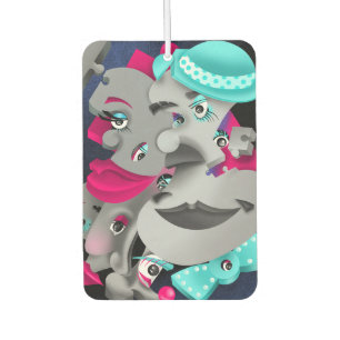 Surreal Puzzle Faces Car Air Freshener