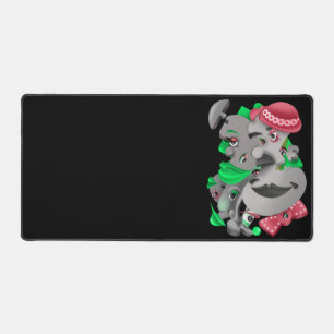 Surreal Puzzle Faces Desk Mat