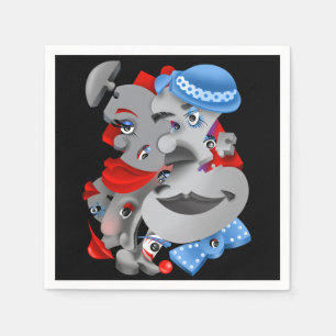 Surreal Puzzle Faces Napkin