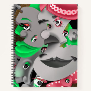 Surreal Puzzle Faces Notebook