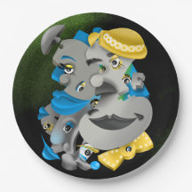 Surreal Puzzle Faces Paper Plate