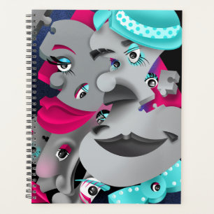 Surreal Puzzle Faces Planner