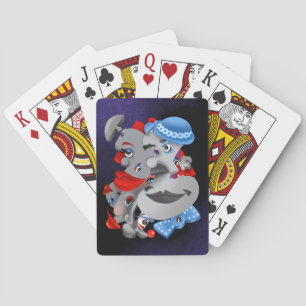 Surreal Puzzle Faces Playing Cards