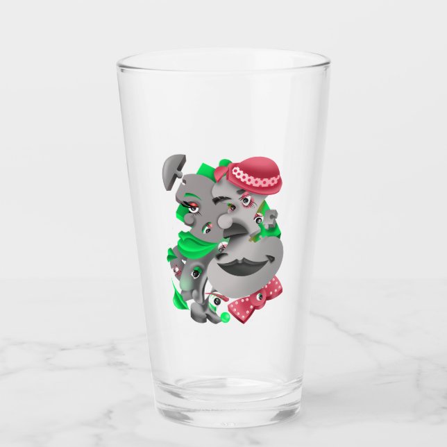 Surreal Puzzle Faces Tumbler (Front)