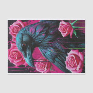 Surreal Raven & Roses Surrealism Decoupage  Tissue Paper