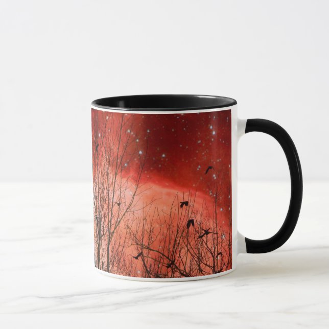 Surreal Red Starry Night Mug (Right)