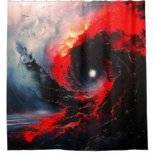 Surreal Red Storm Vortex Shower Curtain