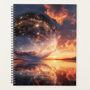 Surreal Reflective Sphere Containing Stars Planner