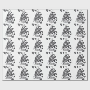 Surreal Rose Dress Botanical Line Art Wrapping Pap Paper