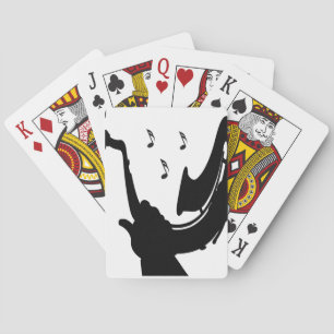 Surreal Saxophone Player Playing Cards