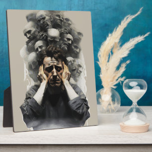 Surreal Scream – Dark Emotional Abstract Painting Plaque