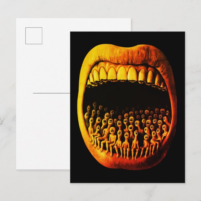 Surreal Scream Dark Expressionist Horror Figur Postcard (Front/Back)