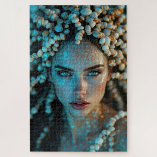 Surreal Seashell Goddess with Shell Chains Jigsaw Puzzle
