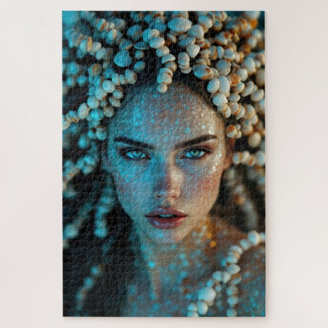 Surreal Seashell Goddess with Shell Chains Jigsaw Puzzle (Vertical)