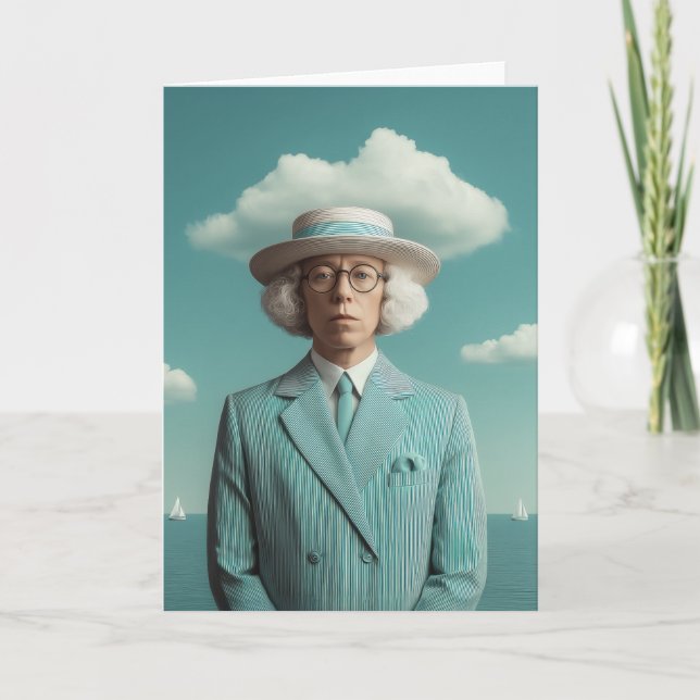 Surreal Seaside Gentleman Portrait Card (Front)