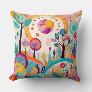 "Surreal Serenade: Abstract Bohemian Cushion" Cushion