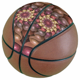 Surreal Shiny Flower Modern Abstract Fractal Art Basketball