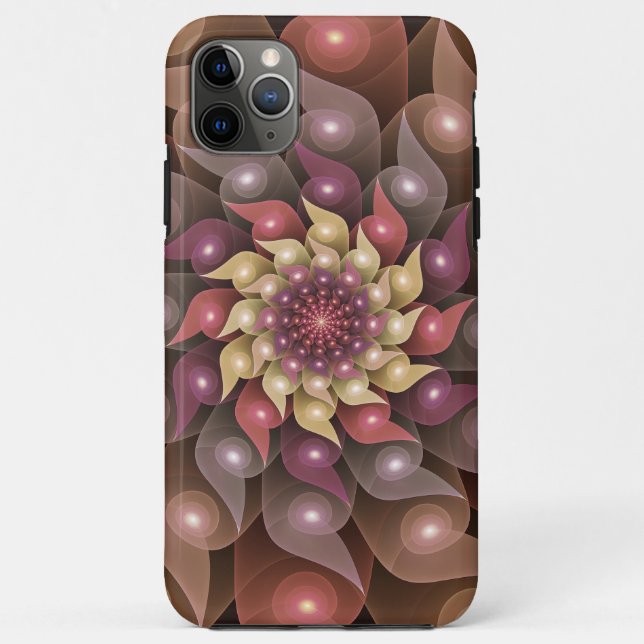 Surreal Shiny Flower Modern Abstract Fractal Art Case-Mate iPhone Case (Back)