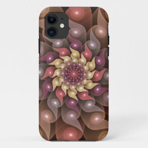 Surreal Shiny Flower Modern Abstract Fractal Art iPhone 11 Case