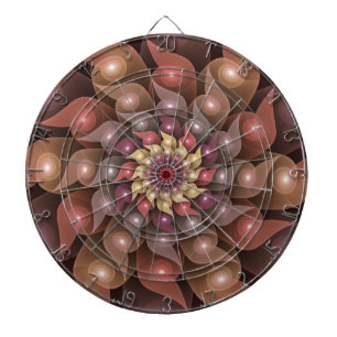 Surreal Shiny Flower Modern Abstract Fractal Art Dartboard