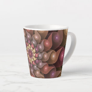 Surreal Shiny Flower Modern Abstract Fractal Art Latte Mug